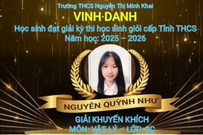 VINH DANH HỌC SINH ĐẠT THÀNH TÍCH CAO TẠI KỲ THI CHỌN HỌC SINH GIỎI THCS CẤP TỈNH NĂM HỌC 2025 – 2026